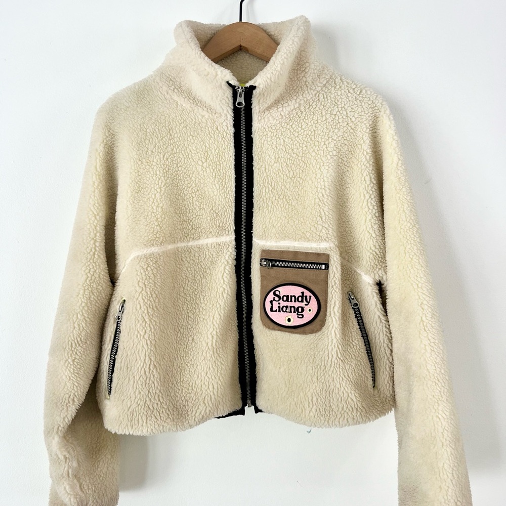 Sandy Liang Cream Sarnie Zip Fleece Jacket